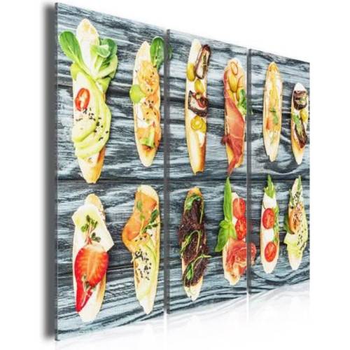 HXA DECO - Tableau Triptyque Decoration Murale pour la Cuisine, Tableau  Moderne, Tableau Deco Cuisine Tapas et Pintxos, 90X60cm