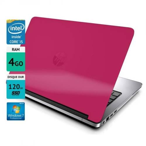 Pc portable HP Probook 640 G1 14 4GO SSD 120GO Windows 7 rose bonbon