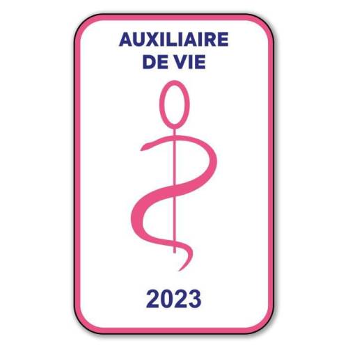 Autocollant Sticker - Vignette Caducée 2023 pour Pare Brise en Vitrophanie  - V6 Auxiliaire de Vie Auxiliaire De