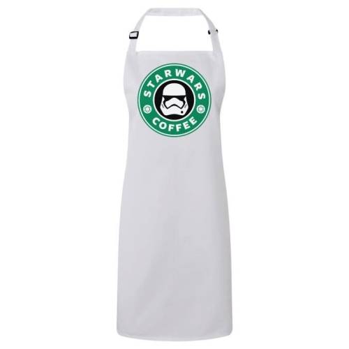 Tablier Cuisine Premium Blanc Star Wars Coffee - Starbucks Parodie