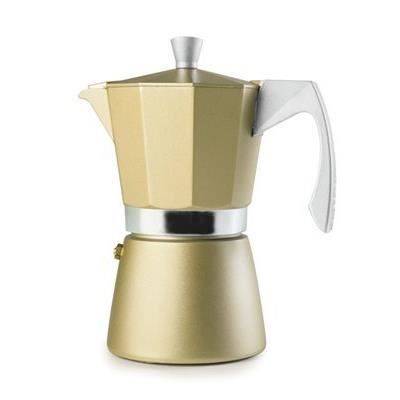 IBILI 623903 Coffee Maker Espresso Evva Golden 3 Aluminum, Beige, 13 x 10 x 16 cm