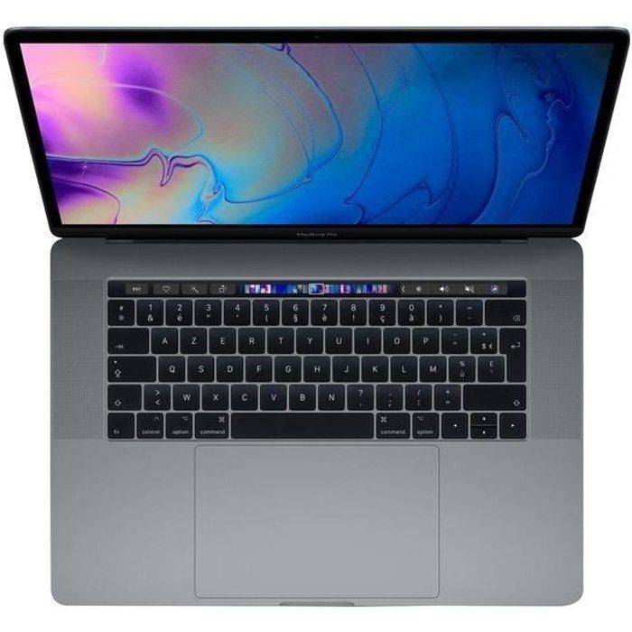 MacBook Pro Touch Bar 15" i7 2,8 Ghz 16 Go RAM 256 Go SSD Gris Sidéral (2017) - Reconditionné - Etat correct