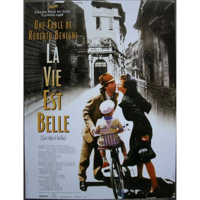 LA VIE EST BELLE Affiche Cinéma Originale ROULEE (Format 53x40 cm) Roberto Benigni Ressortie