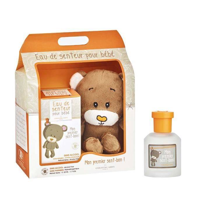 Mon premier Sent-Bon coffret parfum bébé Eau de senteur sans alcool + Doudou peluche ours 0-3 ans Fabriqué en France