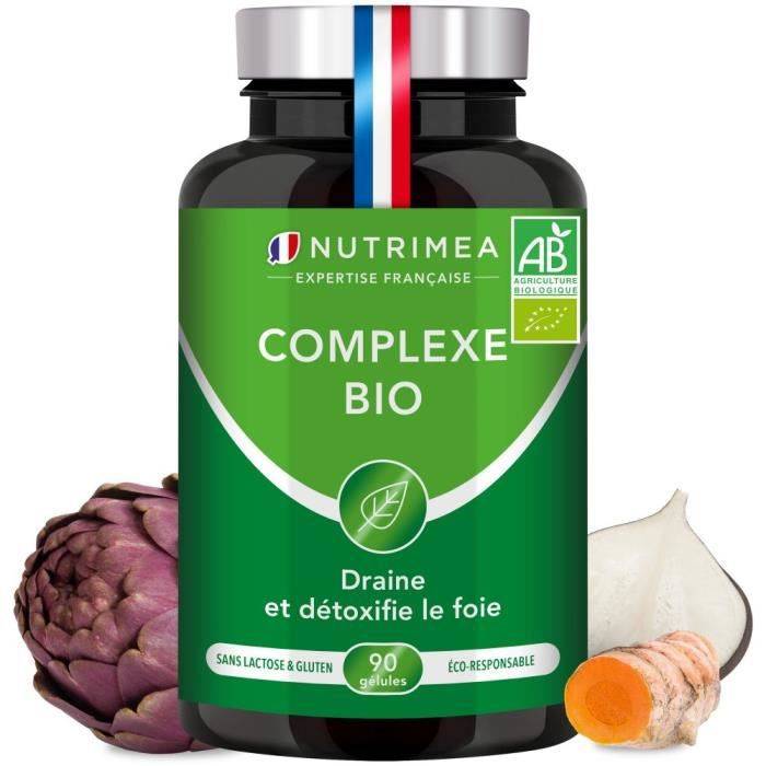 DETOX foie et colon • Complexe BIO Artichaut Radis Noir Curcuma • Detoxifiant naturel • 90 gélules végétales - Nutrimea