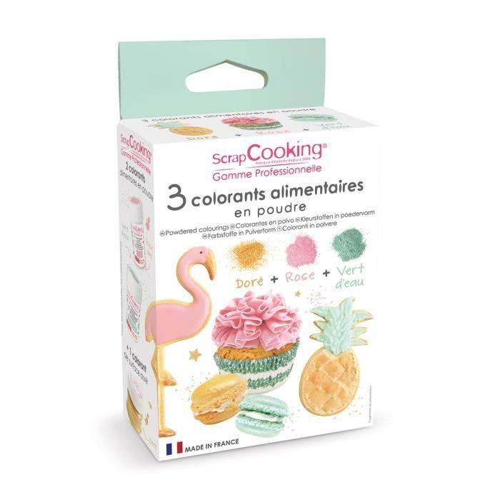 Colorants alimentaires (artificiel) Vert Rose Doré - Scrapcooking Multicolore - Assort.