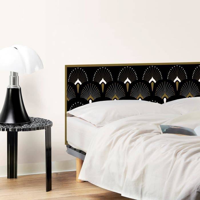 99 DECO - Tête de lit Art Deco Noir Eventail Rétro ARTY 180cm - Noir