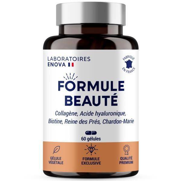 FORMULE BEAUTÉ - Complément Alimentaire Cheveux Peau & Ongles - Collagene Marin, Acide Hyaluronique, Biotine, Zinc, Selenium