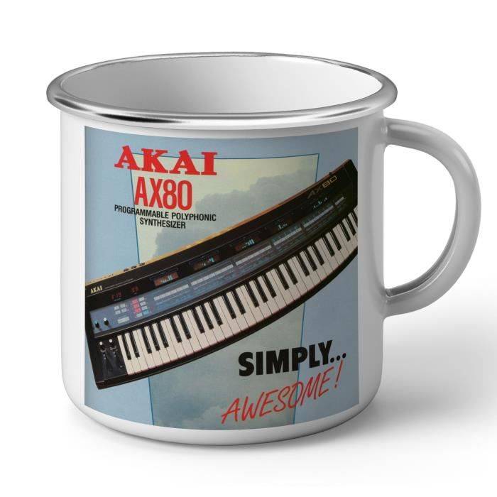 Mug en Métal Emaillé Vintage Synth Akai AX80 Synthetizer Pub Analog Synth