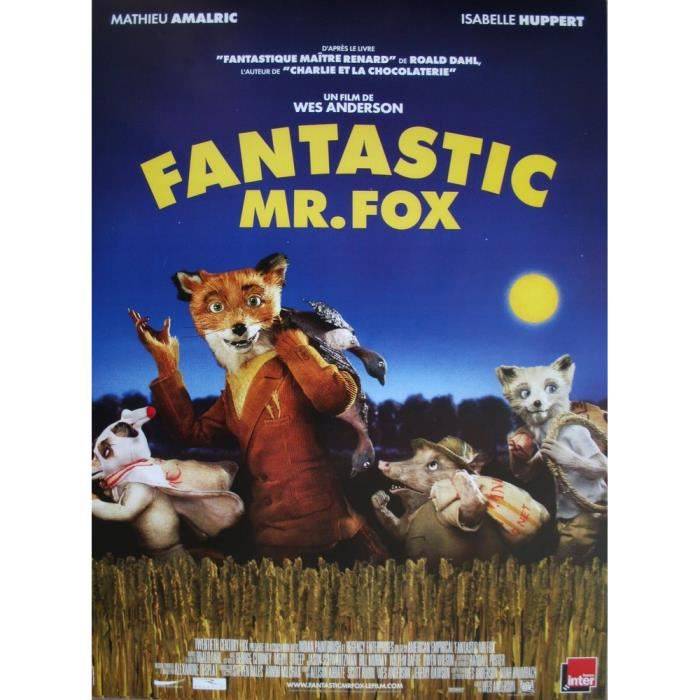 FANTASTIC MR FOX Affiche Cinéma Originale ROULEE Petit format 53x40cm Movie poster Wes Anderson