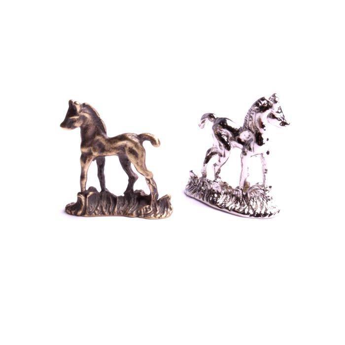 Cheval miniature figurine collection animaux métal fait à la main par mon atelier bijouterie By Mode France.