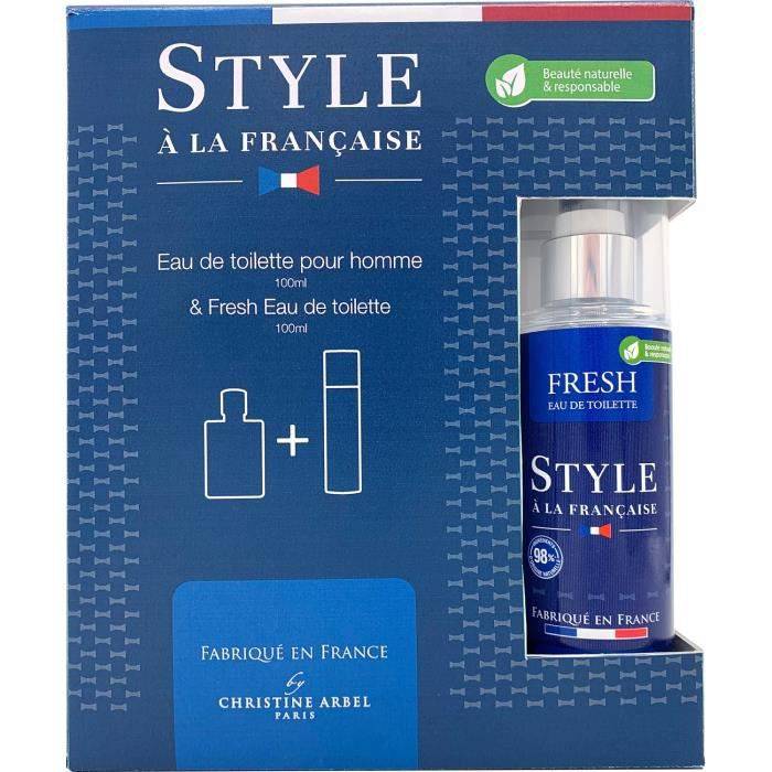 Style à la française, parfum iconique de la marque Christine Arbel Paris.   Coffret-parfum Homme 1 Eau de toilette 100ml autour d'un