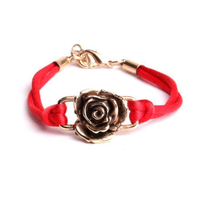 Bracelet femmes enfants fleur une rose doré un  bijou mode tendance bucolique exclusivité fabrication..