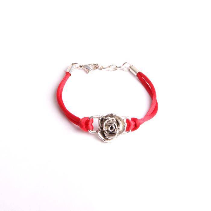 Bracelet femmes enfants fleur une rose métal un  bijou mode tendance bucolique exclusivité fabrication.