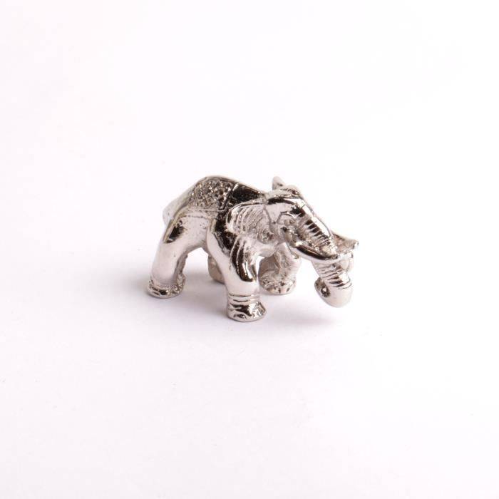 Figurine porte bonheur  miniature réplique réaliste éléphant trompe en Lair fabrication artisanale.