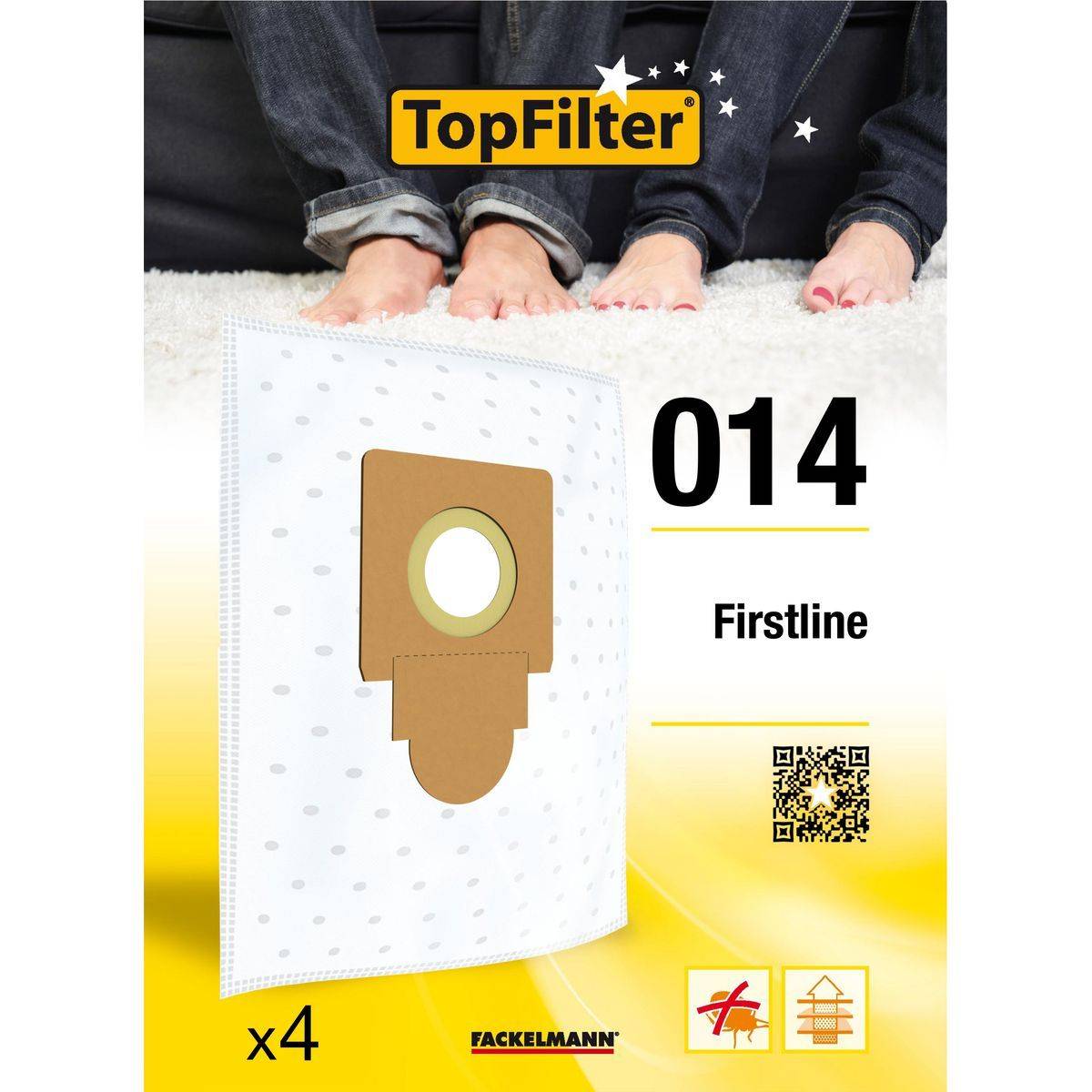 Lot de 4 sacs aspirateur pour Firstline TopFilter Premium ref. 64014