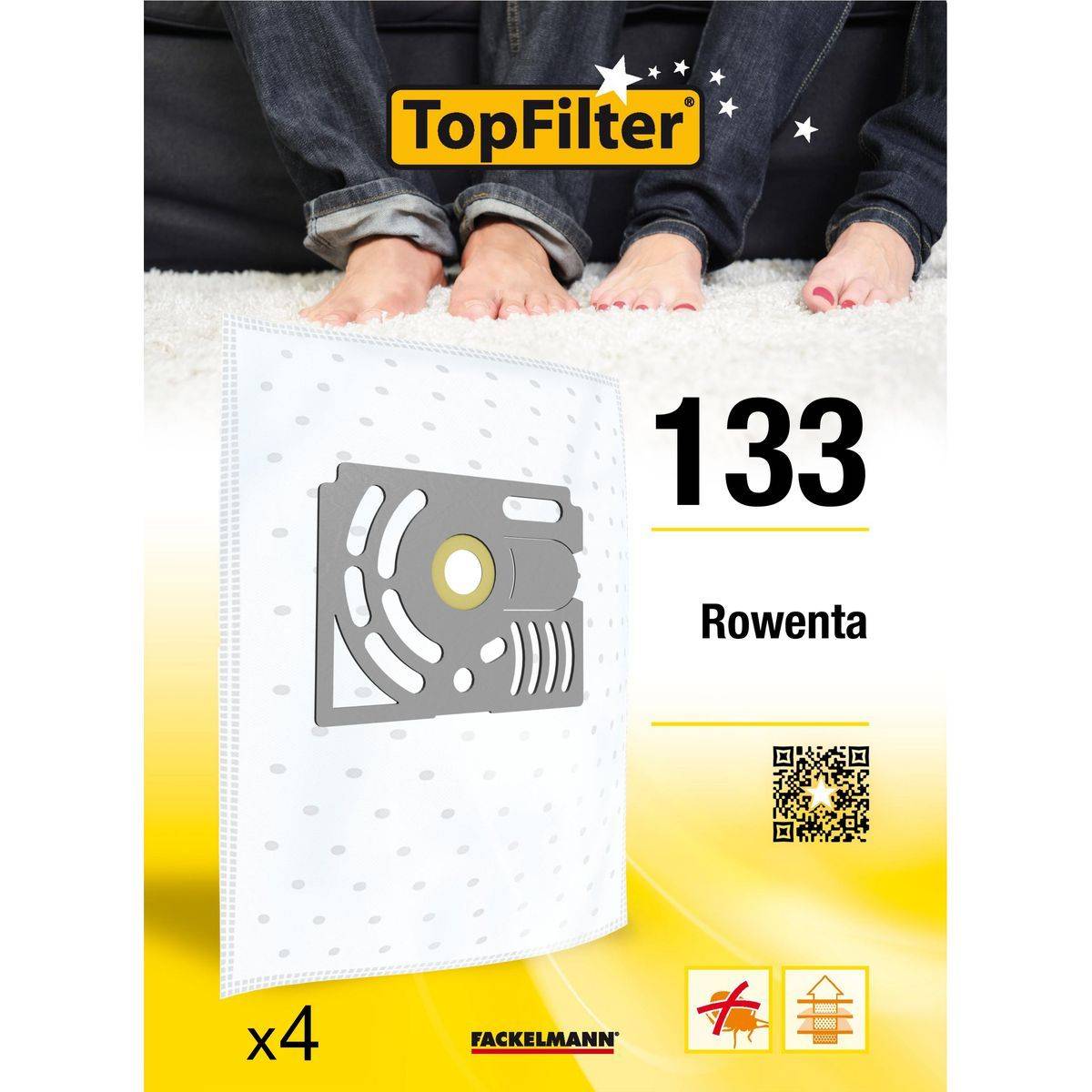 Lot de 4 sacs aspirateur Rowenta TopFilter Premium ref. 64133