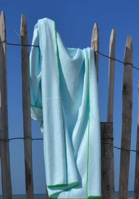 Drap de bain bambou (Bleu ciel) - ultra absorbant et compact 70 cm x 150 cm - FIBAO