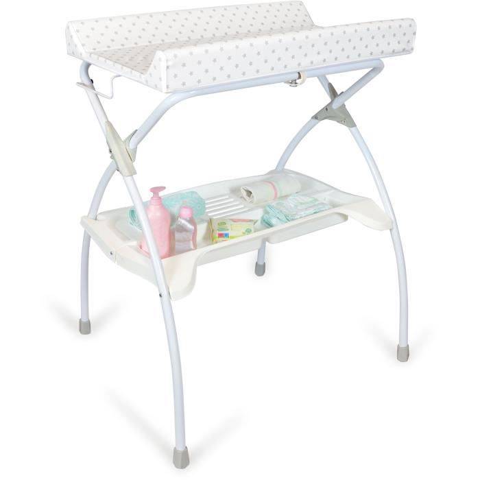 Table à Langer Moon - Babyland - PVC - 80x68x98cm - Etoile Grise - made in Italia