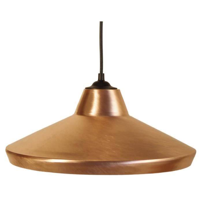 TOSEL Suspension 1 lumière - luminaire intérieur - acier cuivre - Style inspiration nordique - H78cm L34cm P34cm