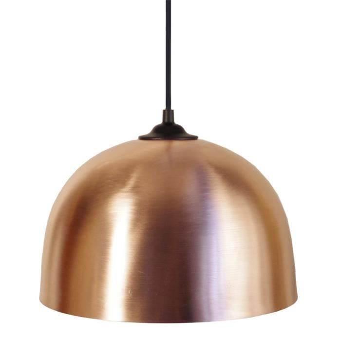 TOSEL Suspension 1 lumière - luminaire intérieur - acier cuivre - Style urbain - H70cm L27cm P27cm