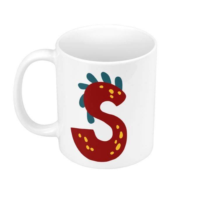 Mug Céramique S Salome Samuel Lettre Prénom Dinosaure Dessin Enfant