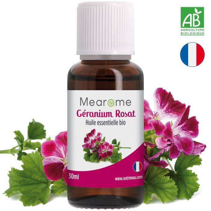 Géranium Rosat • Huile Essentielle BIO 30 ml • 100% Pure et Naturelle - HEBBD - HECT • Mearome
