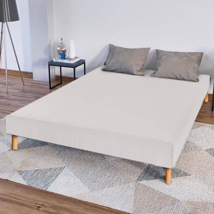 Sommier tapissier CONSTANTINE 160x200 cm - BELLECOUR LITERIE - Blanc - Epaisseur 18 cm