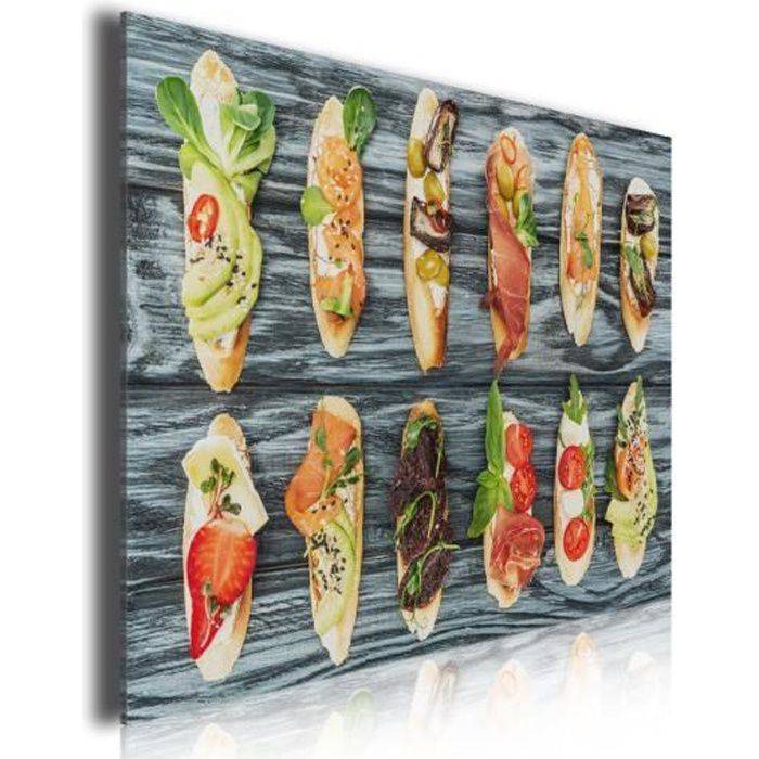 HXA DECO - Décoration Murale pour la Cuisine, Tableau Deco, Tableau Moderne, Tableau Deco Cuisine Tapas et Pintxos, 80x50cm