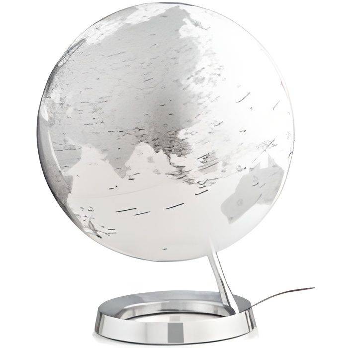 Lampe globe terrestre design blanc gris sur soc…