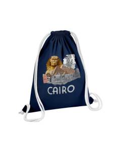 Sac de Gym en Coton Bleu Cairo Collage Le Caire Egypte Voyage Culture 12 Litres