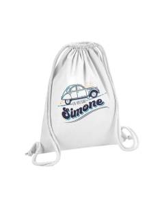 Sac de Gym en Coton Blanc En voiture Simone Humour Voiture Vieux 12 Litres