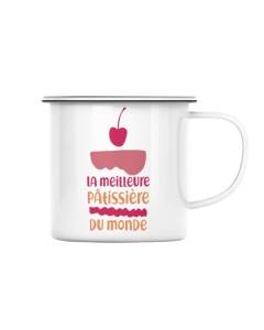Mug en Métal Emaillé FABULOUS - La Meilleure Patissiere du Monde - Dessert Patisserie Gateau Boulangerie