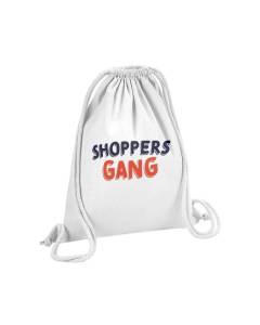 Sac de Gym en Coton Blanc Shoppers Gang Mode Shopping Boutique Vêtement 12 Litres