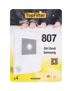Lot de 4 sacs aspirateur Dirt Devil Samsung TopFilter Premium ref. 64807