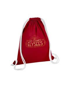 Sac de Gym en Coton Rouge Les Champs Elysées Paris France Luxe Style Architecture 12 Litres