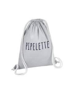 Sac de Gym en Coton Gris Pipelette Surnom Femme Bavarde 12 Litres