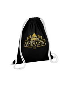 Sac de Gym en Coton Noir Montmartre Paris France Luxe Style Architecture 12 Litres