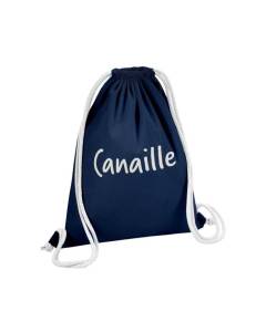 Sac de Gym en Coton Bleu Canaille Surnom Femme Drôle 12 Litres