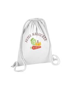 Sac de Gym en Coton Blanc Super Maraîcher Héros Métier Agriculture Jardin 12 Litres