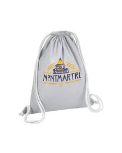 Sac de Gym en Coton Gris Montmartre Paris France Luxe Style Architecture 12 Litres