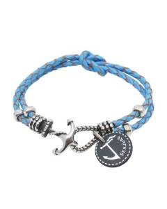 Bracelet Nautique Palawan Seajure en Cuir Bleu Tressé