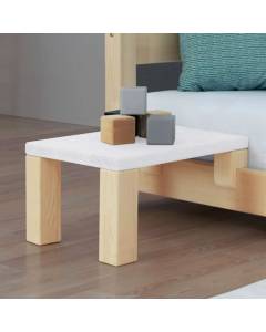 Table de chevet NANOC à fixer sur le lit - Blanc et couleur bois naturel - 33 x 32 x 41 cm