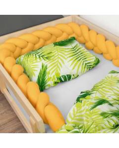 Tour de lit tressé déco pour enfant et adulte - Jaune moutarde - 20 x 200 cm