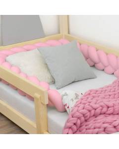 Tour de lit tressé déco pour enfant et adulte - Rose - 20 x 400 cm