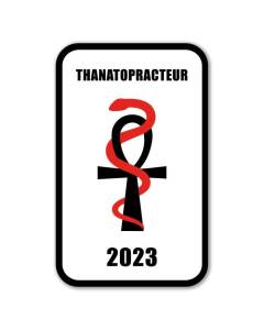 Autocollant Sticker - Vignette Caducée Thanatopracteur pour Pare Brise en Vitrophanie
