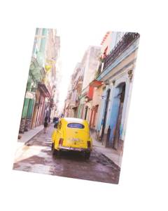 Tableau Décoratif  Voiture Jaune Vintage dans les Rue de Cuba Collection Amerique du Sud (60 cm x 78 cm)