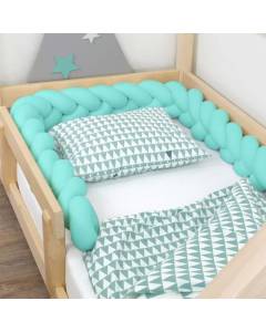Tour de lit tressé déco pour enfant et adulte - Vert menthe - 20 x 500 cm