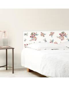 99 DECO - Tête de lit Fleurs Vintage CAROLINE 180cm - Multicolore