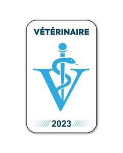 Autocollant Sticker - Vignette Caducée 2023 pour Pare Brise en Vitrophanie - V12 Vétérinaire